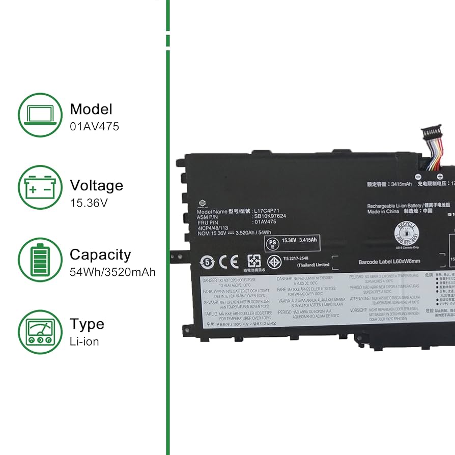 Lenovo Li-ion バッテリー L17C4P71 5080mAh Amazon.com: JIAZIJIA 01AV475 L17C4P71 SB10K97624 Laptop